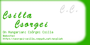 csilla csorgei business card